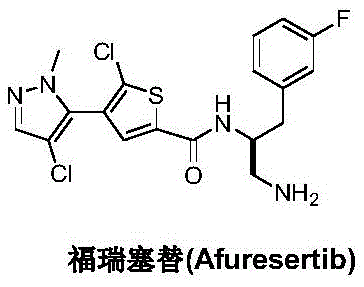 Chemical structure of Afuresertib showing the chiral amine and thiophene-pyrazole core
