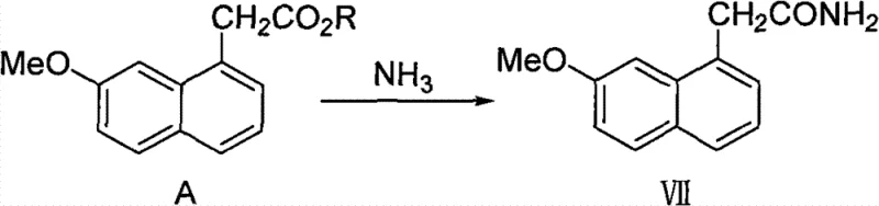 Novel one-step ammonolysis route for synthesizing 2-(7-methoxy-1-naphthyl)acetamide