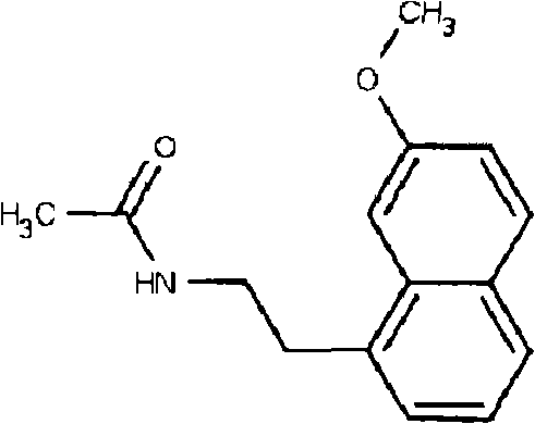Chemical structure of Agomelatine showing the naphthalene core and acetamide side chain