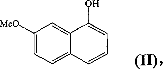 Structure of 7-methoxy-1-naphthol (Formula II), the cost-effective starting material