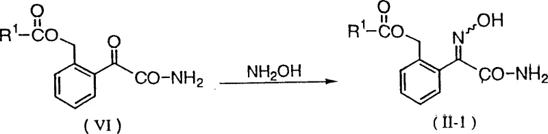 Reaction Scheme 8 showing the synthesis of compound II-1 from compound VI and hydroxylamine