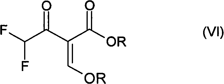 Chemical structure of Alkyl 2-alkoxymethylene-4,4-difluoro-3-oxobutyrate (VI)