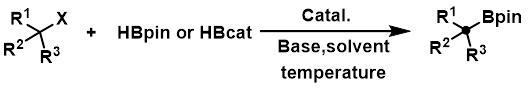 General reaction scheme for titanium-catalyzed direct preparation of alkyl borate compounds