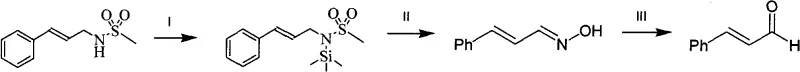 Downstream conversion of allyl sulfonamide to cinnamaldehyde derivatives