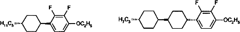 Prior art liquid crystal structures showing cyano and ethylene bridge limitations