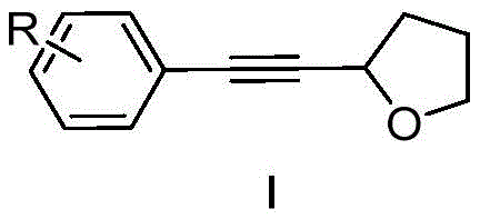 General chemical structure of Formula I representing alpha-alkynyl substituted ether compounds