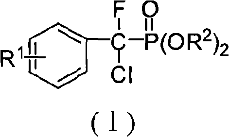 General chemical structure of alpha,alpha-fluorochloroarylmethyl phosphonate formula I