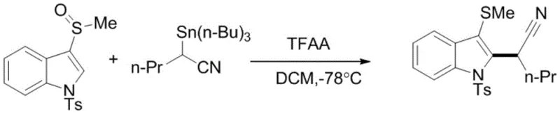 Specific example reaction scheme for Example 1 showing reactants and product structure