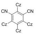 Structure of the organic photocatalyst 1,2,3,4-tetra(carbazol-9-yl)-4,6-dicyanobenzene