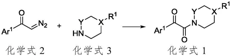 Core reaction scheme of the invention showing CuI-catalyzed oxidative amidation