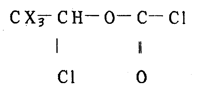 Reaction scheme showing the preparation of alpha-chlorinated carbonates from hydroxy compounds and alpha-chloro chloroformates