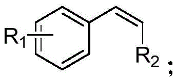 General structure of styrene substrates showing variable R1 and R2 groups