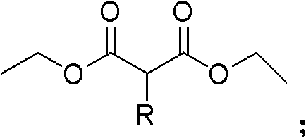 Oxidation step reaction scheme showing conversion of succinate intermediate to malonate derivative