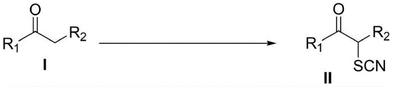 General reaction scheme for metal-free synthesis of alpha-thiocyanones using ketones, sulfur, and TMSCN