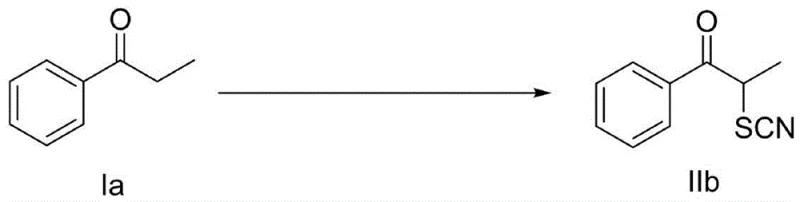 Optimization reaction of propiophenone to alpha-thiocyanone showing high yield conditions