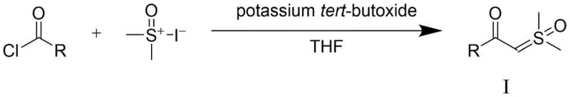 General synthetic route for preparing the sulfur oxide ylide starting material Formula I