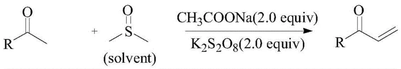 General reaction scheme showing DMSO methylenation of arylethanone
