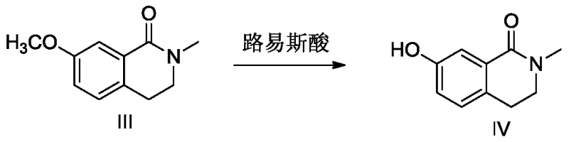 Novel Lewis acid demethylation reaction converting intermediate III to phenolic intermediate IV