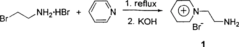 Synthesis pathway of the water-soluble scavenger N-aminoethylpyridinium bromide from pyridine and 2-bromoethylamine