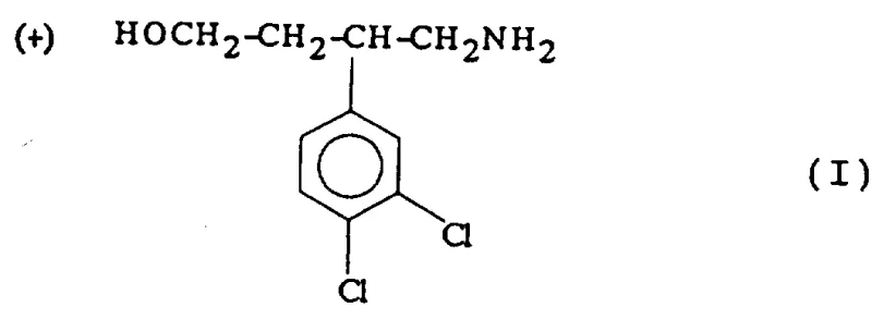 Chemical structure of (+)-2-(3,4-dichlorophenyl)-4-hydroxybutylamine (Compound I)
