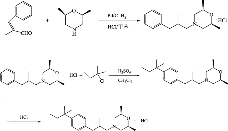 Prior art synthetic route US7795425B2 showing condensation and Heck reaction steps