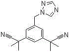Chemical structure of Anastrozole showing the triazole and dinitrile benzene core