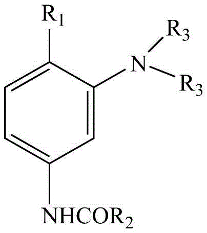 General chemical reaction scheme showing the alkylation of aniline derivatives from Formula I to Formula II