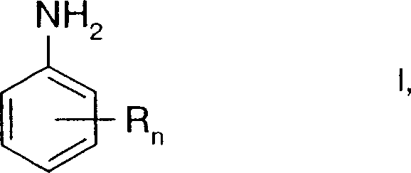General formula of aniline compounds prepared via aqueous base reduction