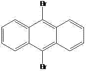 Reaction scheme showing the conversion of 9,10-dibromoanthracene and triazole into the final anthracene-triazole product using CuO and K2CO3
