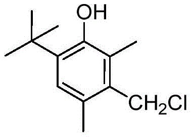 Chemical structure of 2,4-dimethyl-6-tert-butyl-3-chloromethyl phenol, the key intermediate for Antioxidant 1790