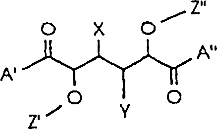 General synthesis scheme showing O-alkylation of L-mannose dilactone followed by ring opening with amines