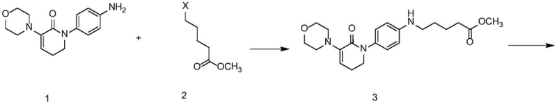 Reaction scheme showing the initial alkylation and Boc protection steps from Compound 1 to Compound 4