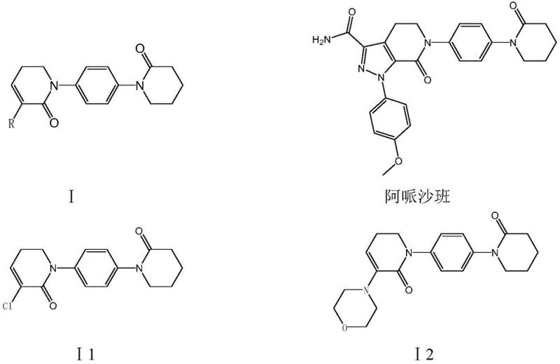 Chemical structures of 5,6-dihydropyridine-2(1H)-one derivatives and Apixaban