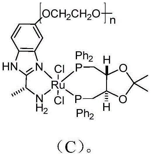 Structure of the preferred PEG-modified Ruthenium catalyst Formula (C)