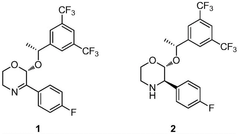 Reaction scheme converting imine substrate Formula 1 to chiral amine Formula 2