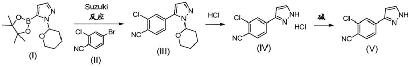 Prior art synthesis route (Scheme 1) showing high catalyst loading and distillation steps