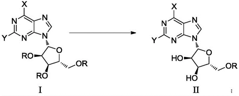 Reaction scheme showing the selective conversion of tri-protected arabinoside to the 2,3-dihydroxy impurity