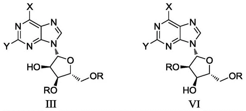 Structures of side products Formula III and Formula IV formed during non-selective deprotection
