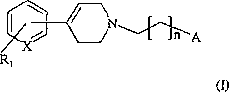 General Formula I of Aralkyl-Tetrahydro-Pyridines showing variable substituents for TNF-alpha modulation