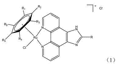General chemical structure of the target arene ruthenium(II) compound featuring the phenanthroimidazole ligand