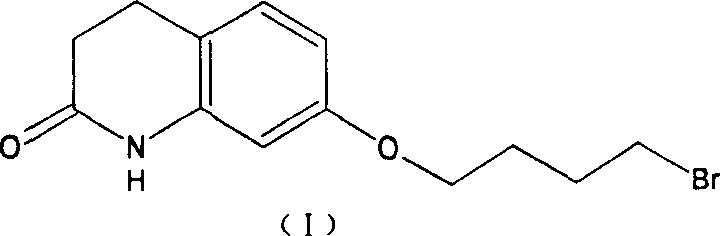 Chemical structure of 7-(4-bromobutoxy)-3,4-dihydroquinolin-2(1H)-one intermediate showing susceptibility to hydrolysis