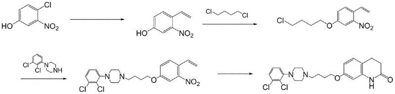 Prior art synthesis route using toxic tributyl vinyl tin and carbon monoxide