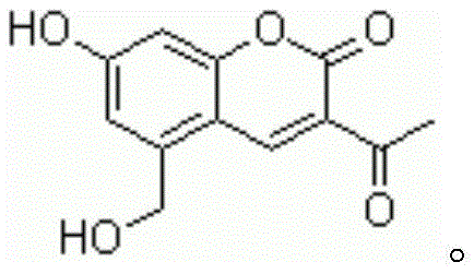 Chemical structure of Armillarisin A (Leupillin A) showing the coumarin backbone essential for its pharmacological activity