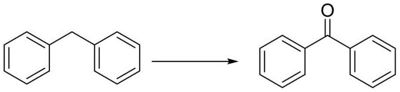 Oxidation of diphenylmethane to benzophenone demonstrating high conversion and yield