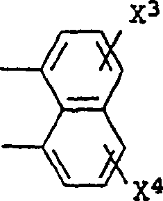 General chemical structure of aromatic bisimides showing variable substituents X1-X4 and the imide core