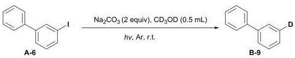 Reduction of aryl iodide to deuterated biphenyl demonstrating the versatility with cheap halide starting materials