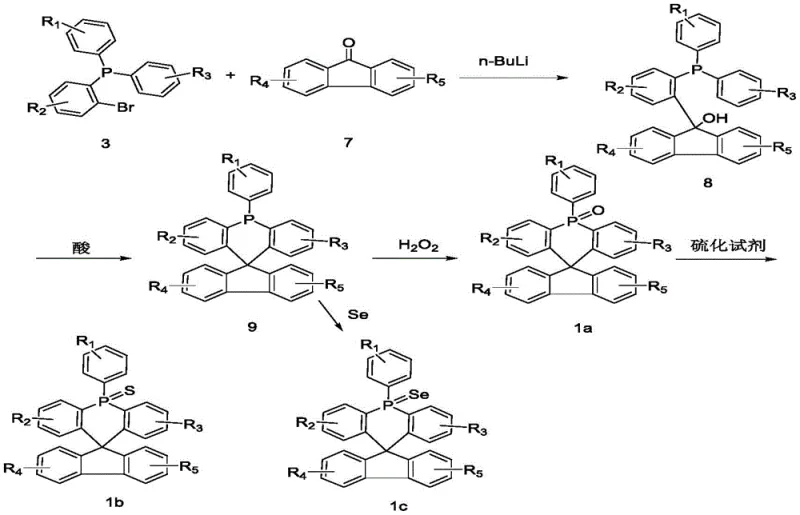 General synthetic route for aryl acridine phosphine spiro compounds involving lithiation and cyclization