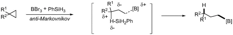 Mild ring opening hydroboration of non-activated cyclopropanes
