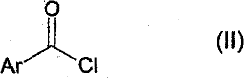 Chemical structure of acid chloride reactant formula (II) used in the acylation reaction