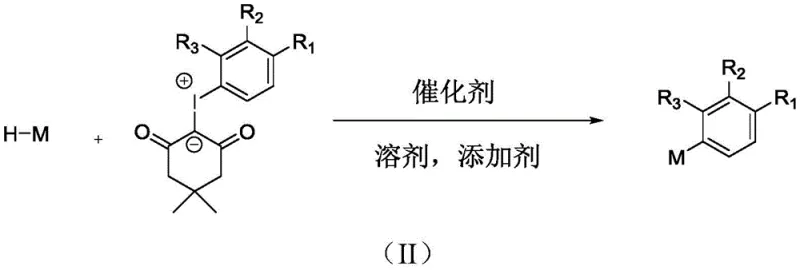 General reaction scheme showing the synthesis of aryl heterocyclic derivatives using iodine ylides and photocatalysis